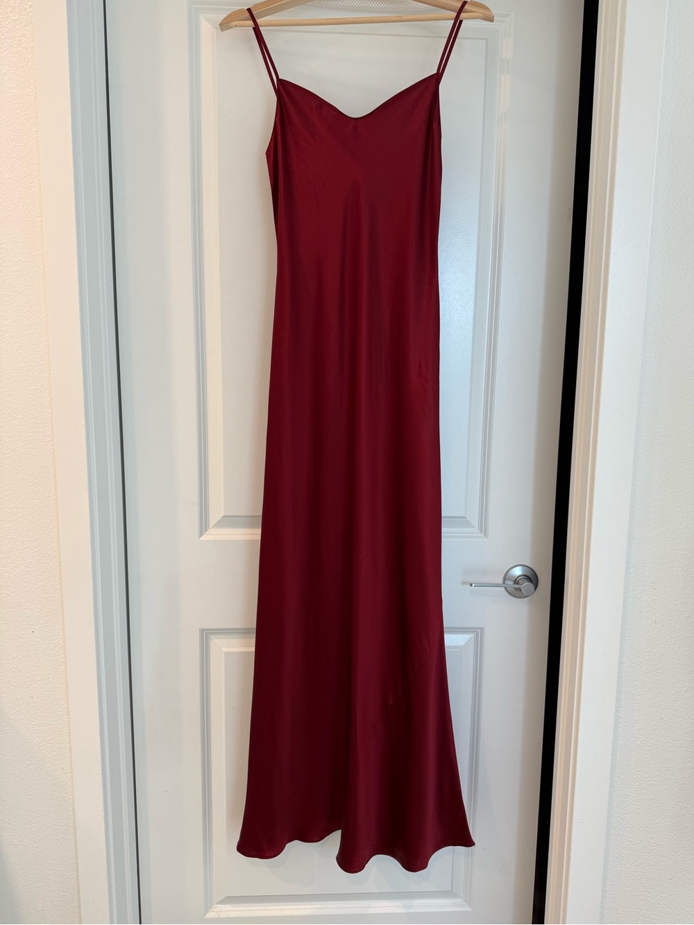 NEW REFORMATION Parma Silk Burgundy Red Slip Dress, wedding guest max dress - Picture 6 of 14